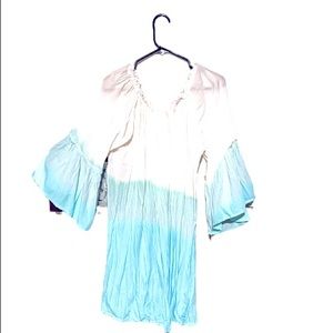 white and blue dress